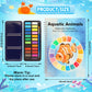 Watercolor Workbook, 24 Colors Solid Paint Set, Ocean Themed DIY Patterns, Anti-Bleed Paper, Beginner Friendly Art Kit For Adults