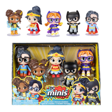 DC Super Hero Girls 3" Mini Dolls Hero Multipack, Includes Wonder Woman, Superman, Bumblebee, Batgirl, and Batman!