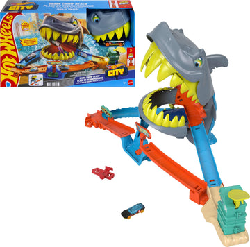 Hot Wheels City Shark Chomp Beach Playset & 1:64 Scale Toy Car