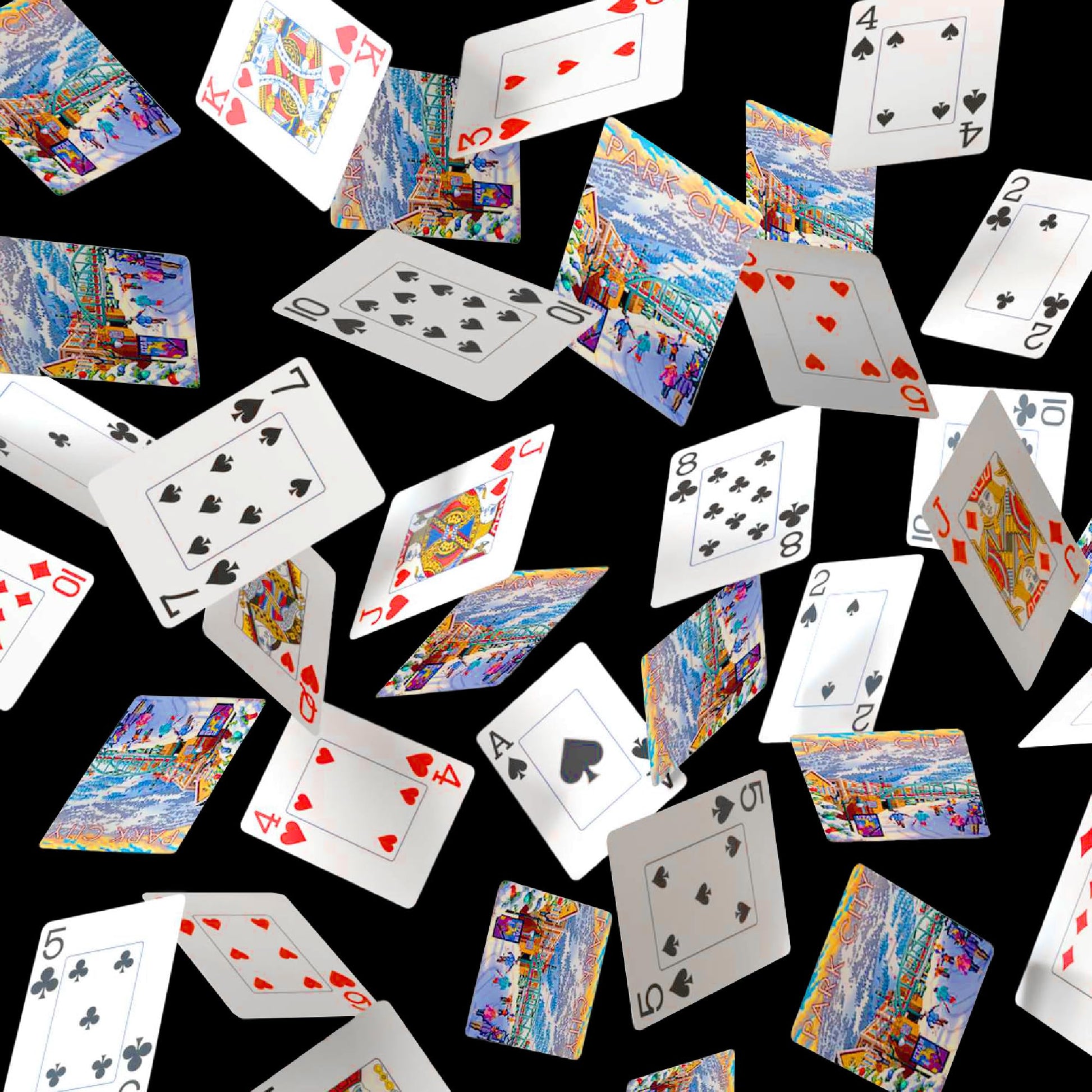 Boardwalk Puzzles Premium Featherlight Unique Playing Cards, Fun Themed Deck for Home and Travel | Park City Winter