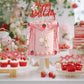 71PCS Strawberry Bow Cake Decorations Set Happy Birthday Strawberry Cake Topper and Cupcake Bows Decorations for Baby Shower Bridal Shower Graduation
