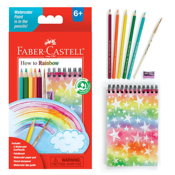 Faber-Castell How to Rainbow Watercolor Pencils Set - Kids Painting Kits, Art Kit for Kids 6-8+