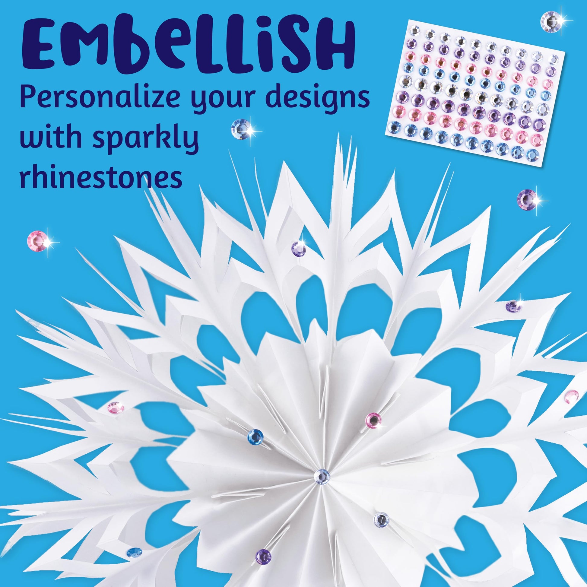 Creativity for Kids Make Your Own Snowflake Ornaments Kit | Fold & Decorate 8 Paper and Foil Snowflakes | DIY Christmas Ornament Craft for Kids