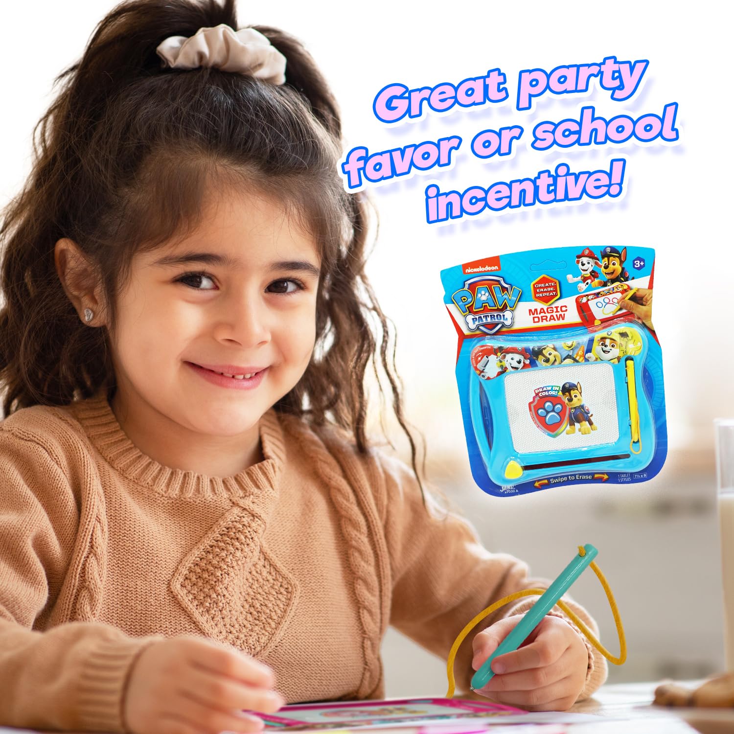 JA-RU PAW Patrol Magic Draw Magnetic Drawing Pad. (1 Unit for Boys) Kids Board Car Trip Toys. Mess-Free Small Write Board Chase, Marshall, Rubble