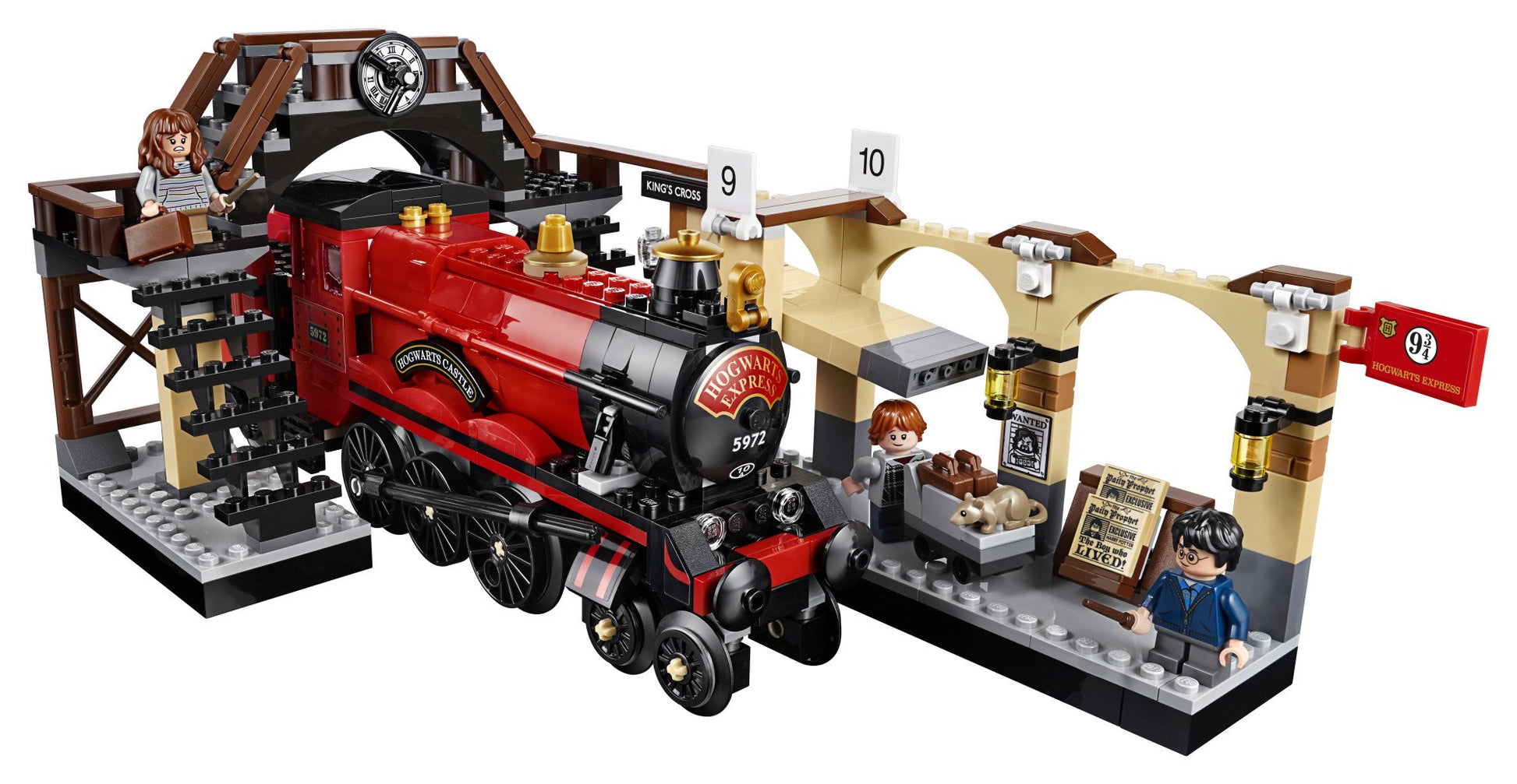 LEGO Harry Potter Hogwarts Express 75955 Toy Train Building Set includes Model Train and Harry Potter Minifigures Hermione Granger and Ron Weasley