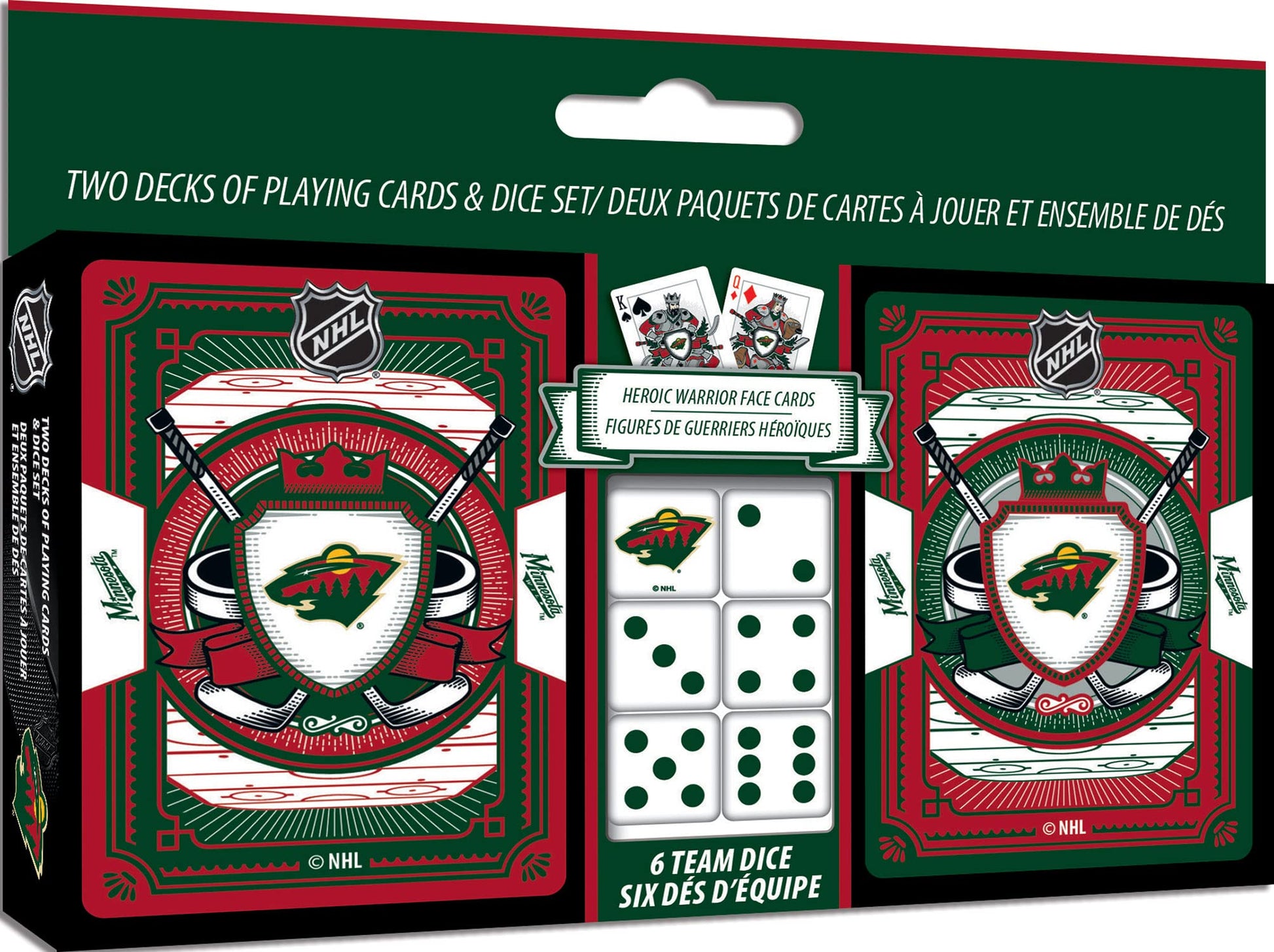 MasterPieces Baby Fanatics Miw3230: Minnesota Wild 2-Pack Playing Cards & Dice Set