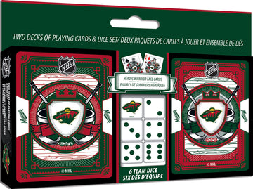 MasterPieces Baby Fanatics Miw3230: Minnesota Wild 2-Pack Playing Cards & Dice Set