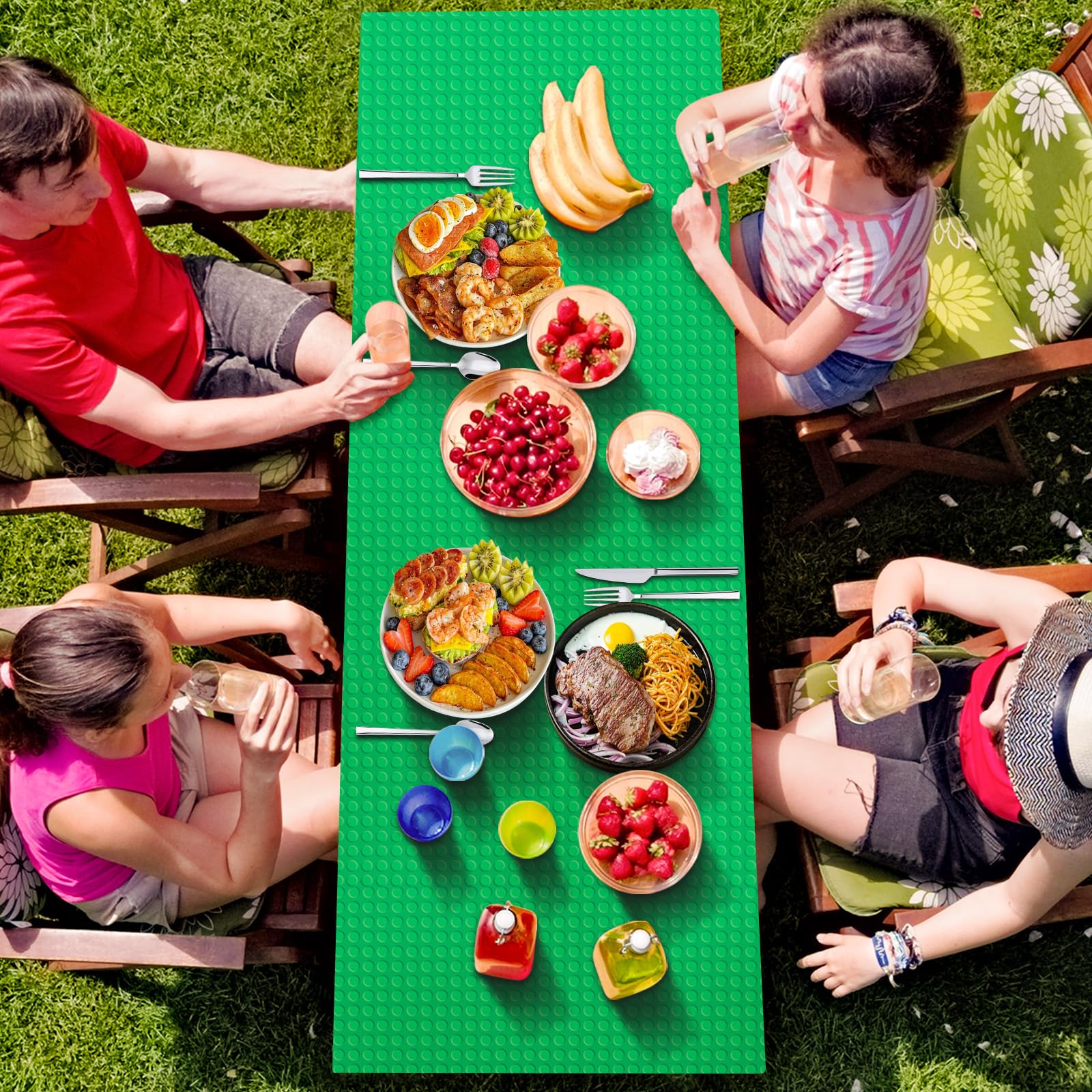 GuoZhiXin 4PCS Building Block Plastic Tablecloths, Disposable Party Table Cloths? Colorful Building Block Birthday Supplies for Kids Birthday Baby