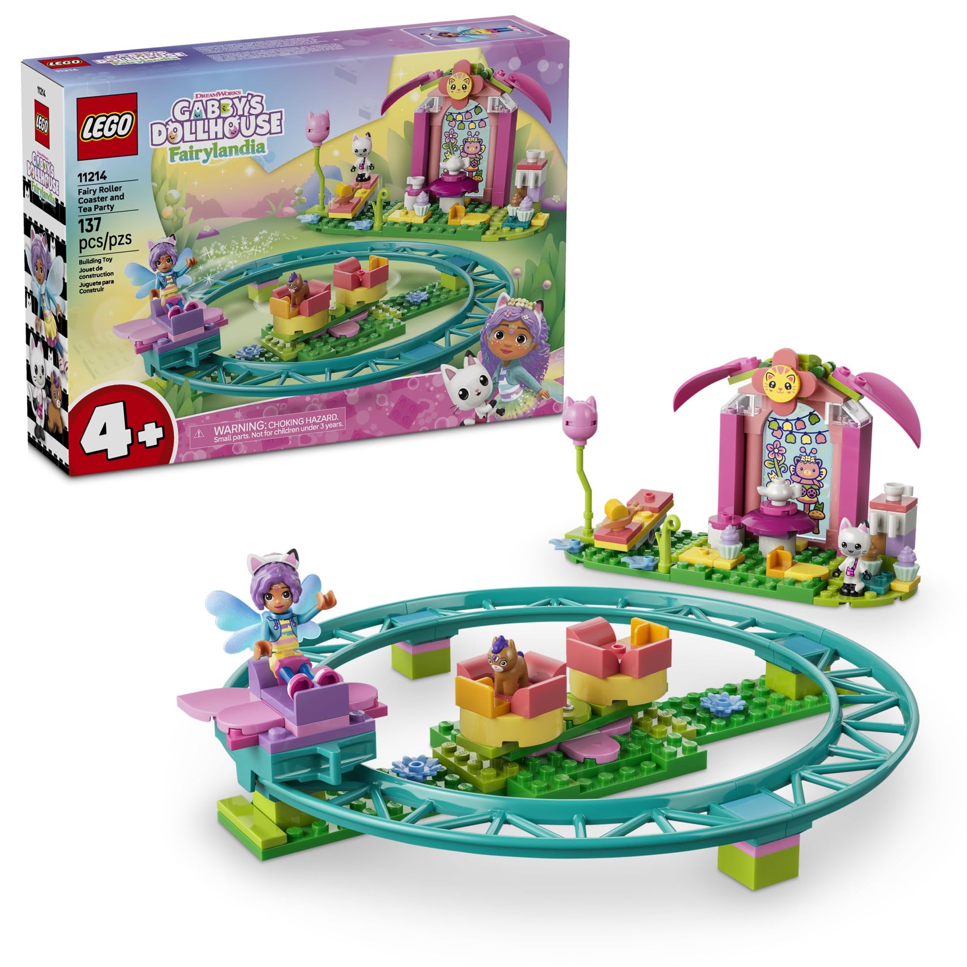 LEGO Gabby's Dollhouse Fairy Roller Coaster and Tea Party 11214