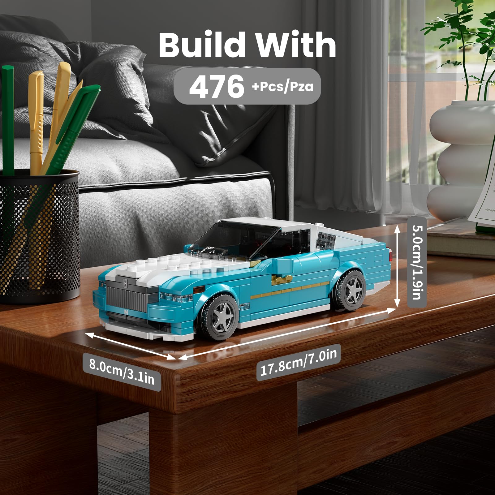 Mould King Speed Champion RR Racing Car Building Kit with Acrylic Display Case, 27071 Collectible Model Car Kits, Building Blocks Kit Racing Toy Cars