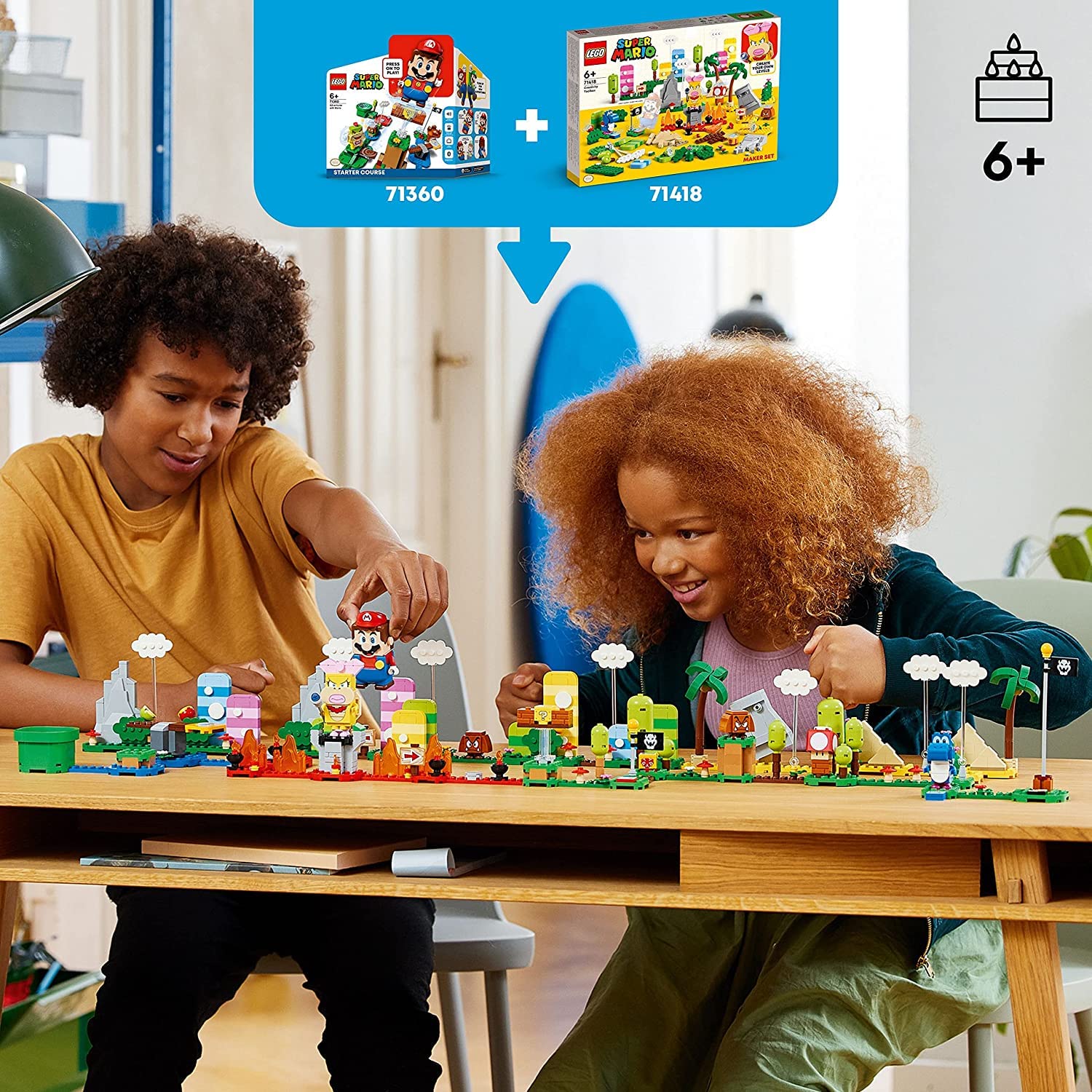 LEGO Super Mario Creativity Toolbox Maker Set 71418, Create Your Own Levels with Figures, Grass, Desert and Lava Builds, Starter Course Expansion, Toy
