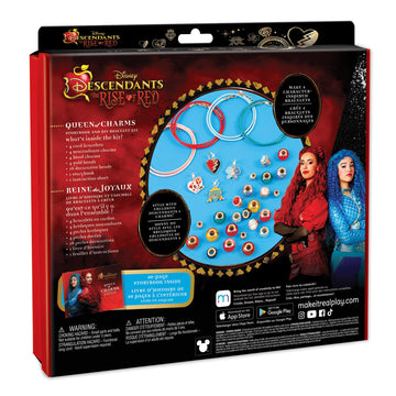 Make It Real: Descendants 4 Rise of Red - Queen of Charms - 34pc DIY Jewelry Kit, Make 4 Character Inspired Bracelets, Disney, Girls & Kids Ages 8+