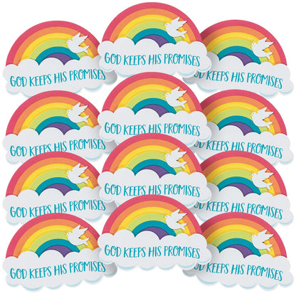 Fun Express Rainbow Magnet Craft Kit for Kids - 12 Pieces - Creative DIY Crafting with God Keeps His Promises Theme - Self-Adhesive Foam - Perfect