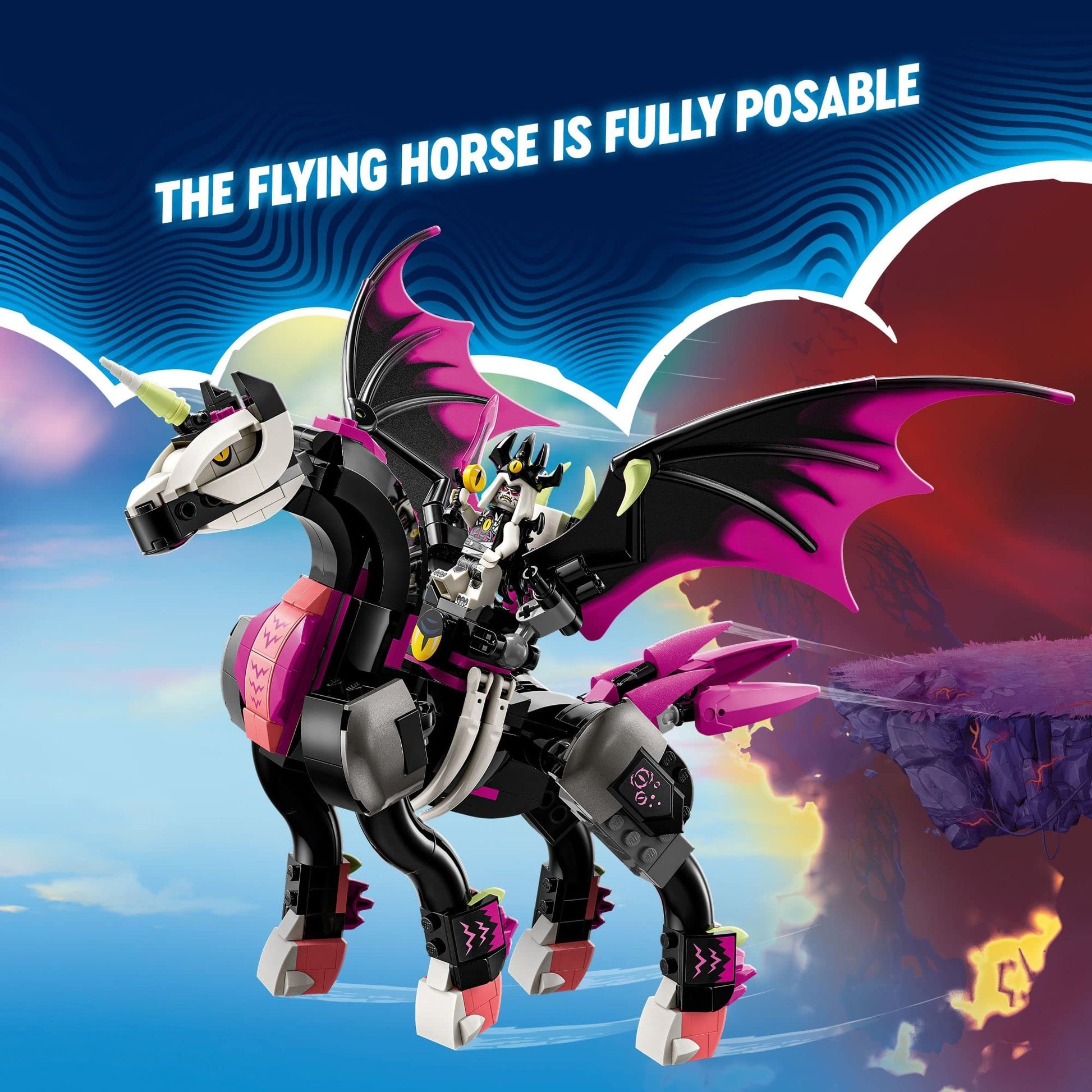 LEGO DREAMZzz Pegasus Flying Horse 71457 Building Toy Set, Fantasy Action Figure Creature, Comes with 3 Minifigures Including The Nightmare King,