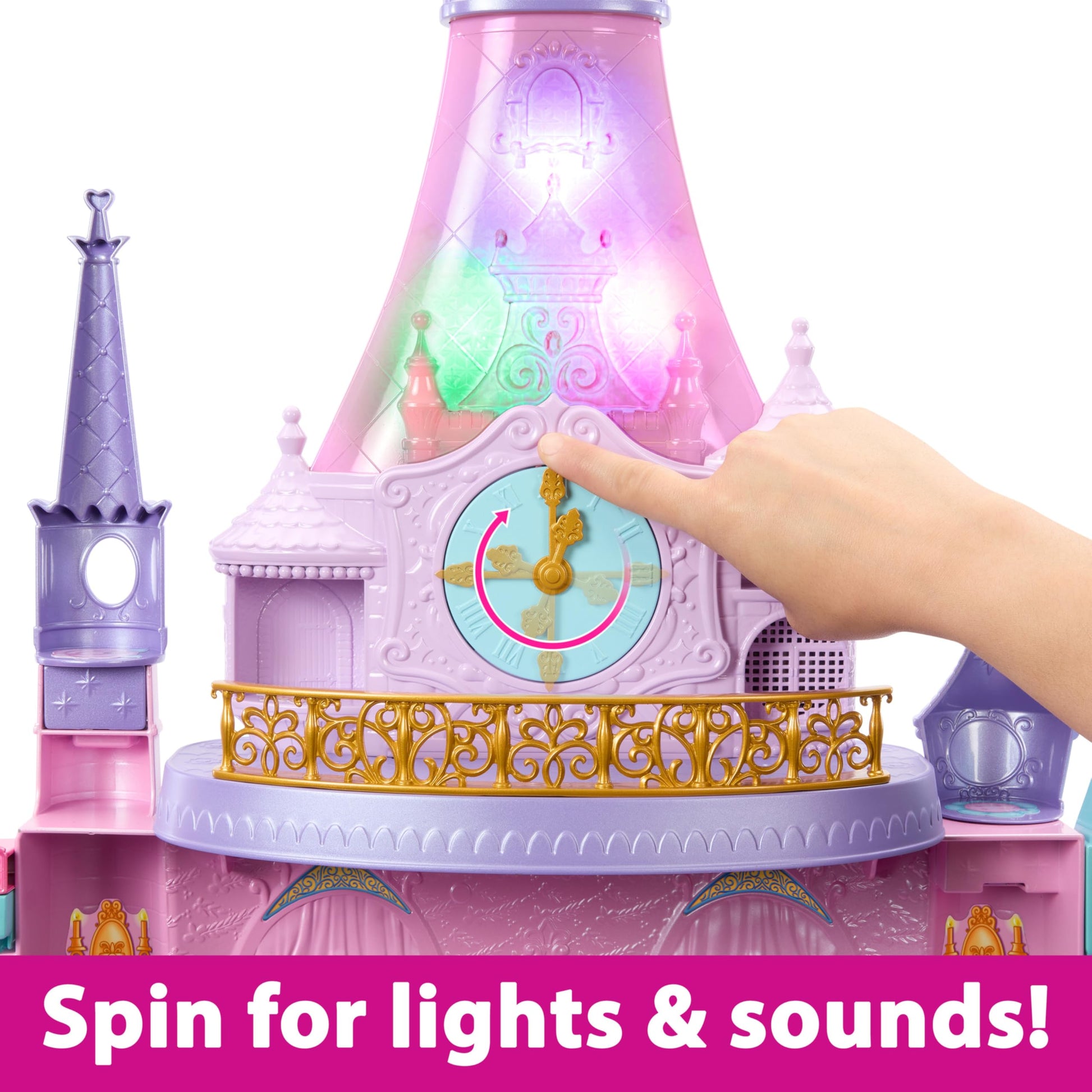 Mattel Disney Princess Toys, Ultimate Castle 4 Ft Tall with Lights & Sounds, 3 Levels, 10 Play Areas and 25+ Furniture & Pieces, Inspired by Disney