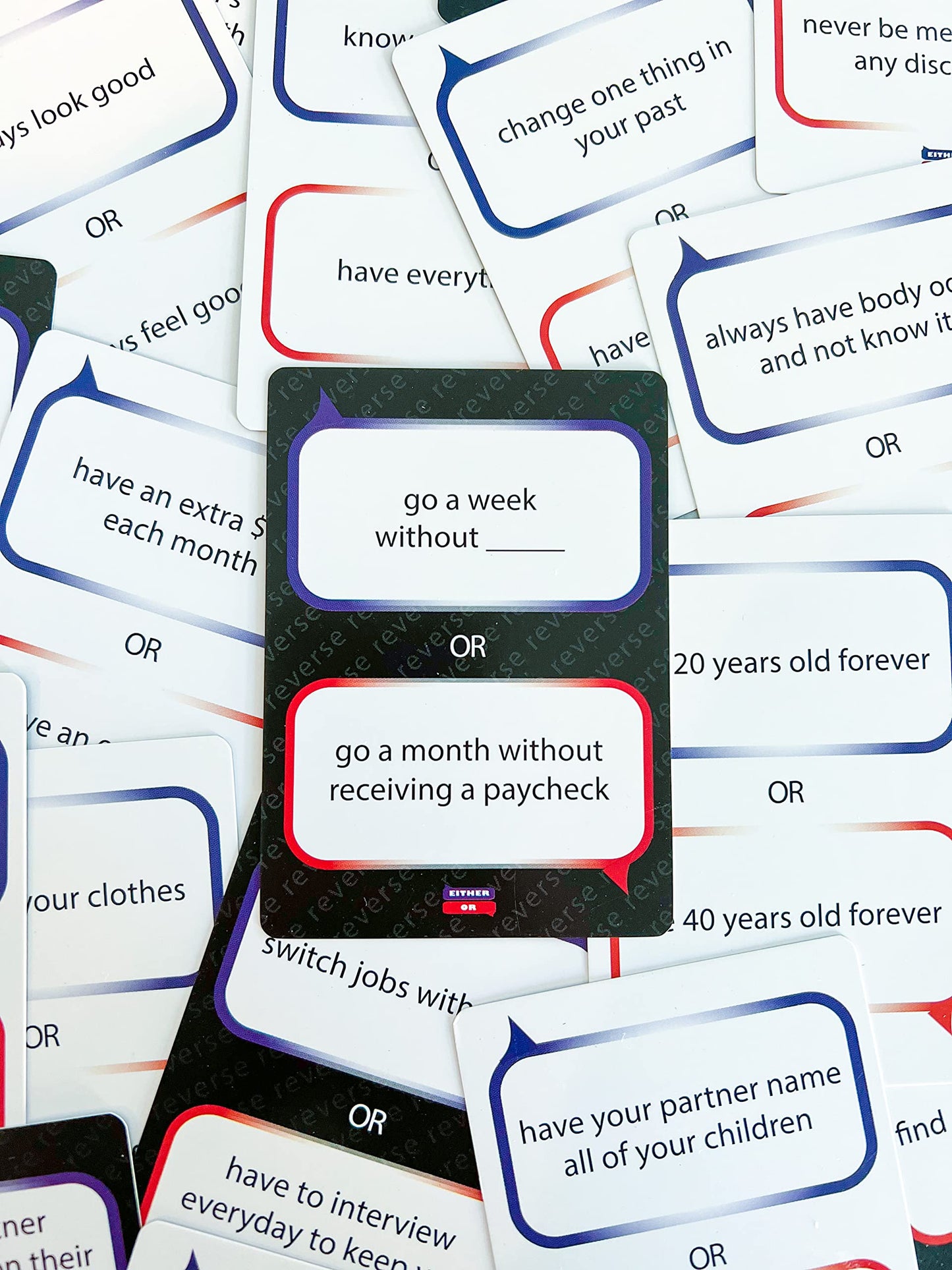 Either Or Couples Card Game of Outrageous Options - Connect with Your Partner for Date Night, Valentine's Day, at Dinner, for an Anniversary, on Road