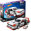 MEGA Hot Wheels Collectible Car Building Toy, Audi 90 Quattro IMSA GTO with 973 Pieces and Die-Cast Model, Build & Display Set for Collectors, Red
