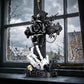 Tenhorses Gothic Cross Flower Building Set with Skull Hands, Crucifix Rose Skeleton Model, Dark Aesthetic Display Decor for Home Office, Halloween