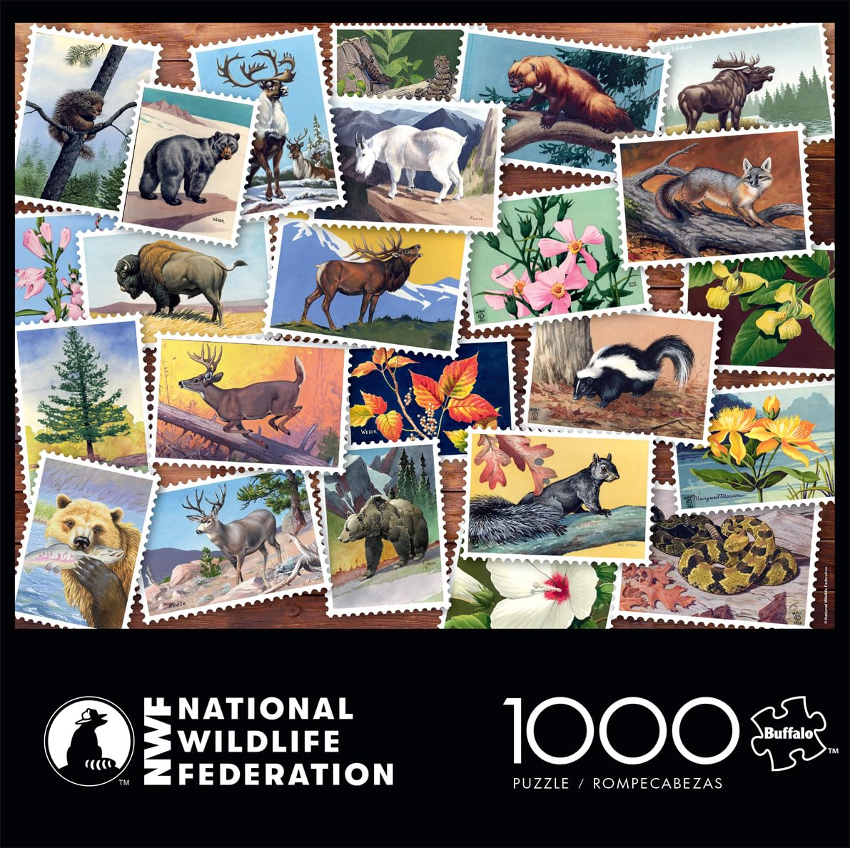 Buffalo Games - NWF Stamp Collage - 1000 Piece Jigsaw Puzzle for Adults