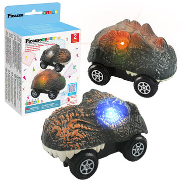 PicassoTiles 2 Piece Swift Highly Detailed Race Track Truck Dinosaur Cars Accessories in Bulk Package Compatible with STEM Magnetic Tile Race Track