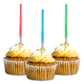 Super Z Outlet Light Sabre Cupcake Decoration Toppers Sticks Picks Set for Children Birthday Party, Fan Shows, Movies, 4" inches Tall (24)