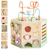 ROBUD 13-in-1 Wooden Activity Cube, Montessori Toys for 1+ Year Old Boys & Girls, Multipurpose Educational Sensory Toy for Toddlers, Educational