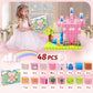 CEMECER Magnetic Blocks, 48PCS 1in Princess Magnetic Building Blocks Toy for Kids Build Cubes, Stacking Magnetic Tiles, Sensory Montessori