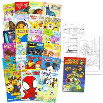 24 Pack Small Coloring Book Bundle - Assorted Titles