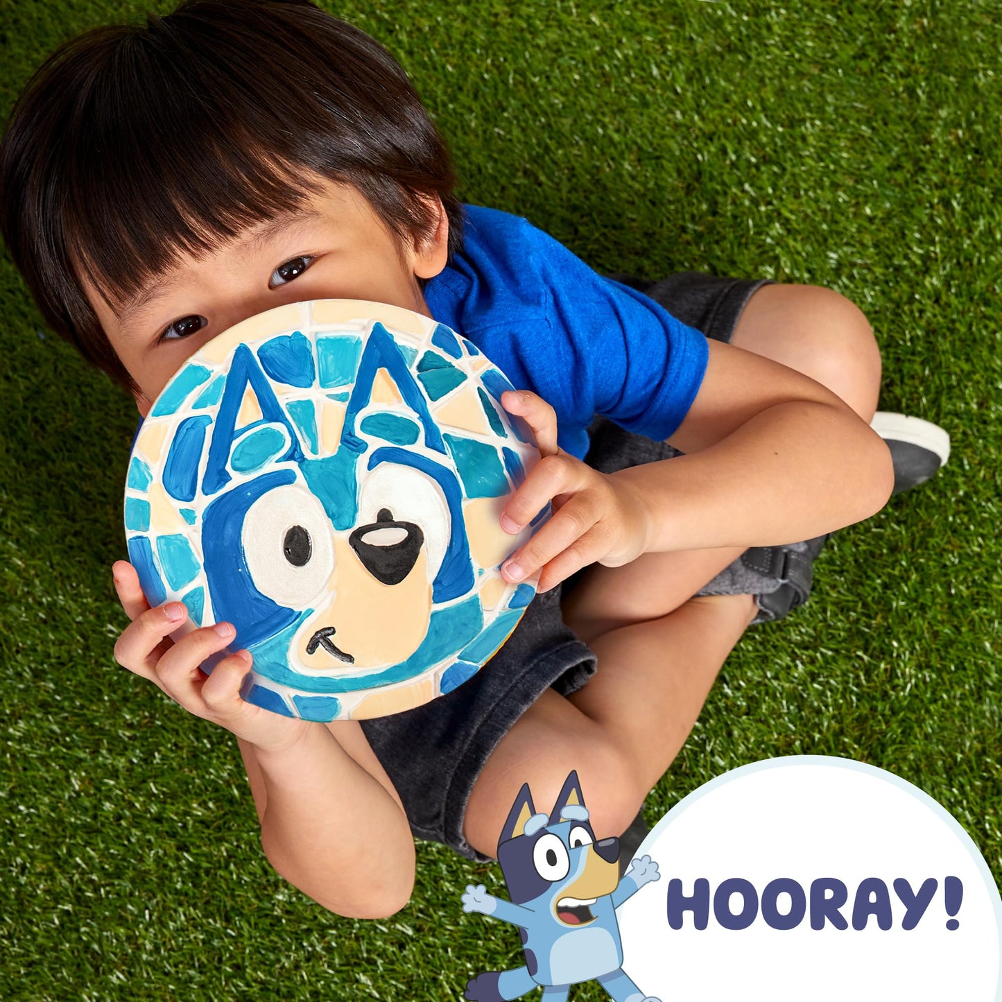 Bluey Paint Your Own Stepping Stone, Design 7 DIY Stone Art, Fun Kit for Kids, Less Mess Paintable Stones Art Set, Great Summer Activity Kids Ages 8