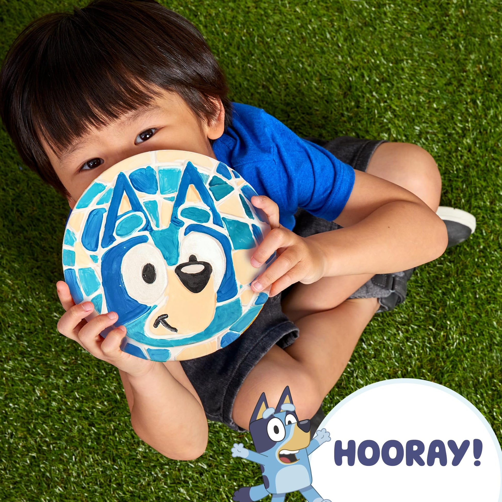 Bluey Paint Your Own Stepping Stone, Design 7 DIY Stone Art, Fun Kit for Kids, Less Mess Paintable Stones Art Set, Great Summer Activity Kids Ages 8