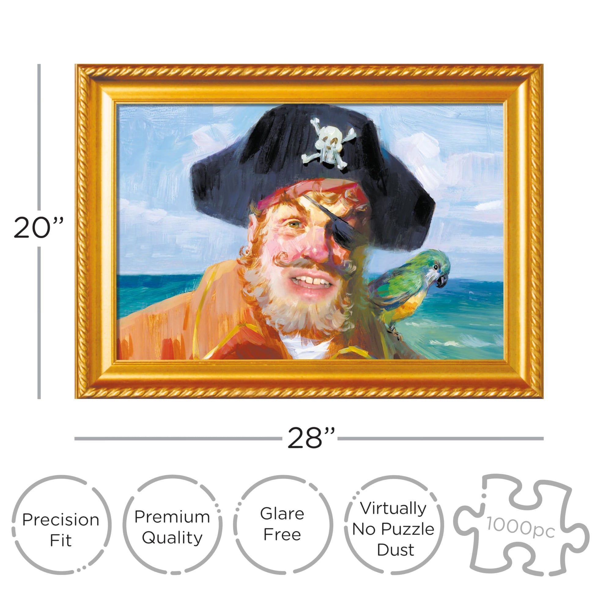 AQUARIUS Spongebob Squarepants 1000 Piece Jigsaw Puzzle, Nickelodeon Pirate Painting Art 20x28 inch Collectible Merchandise Gift for Teens and Adults
