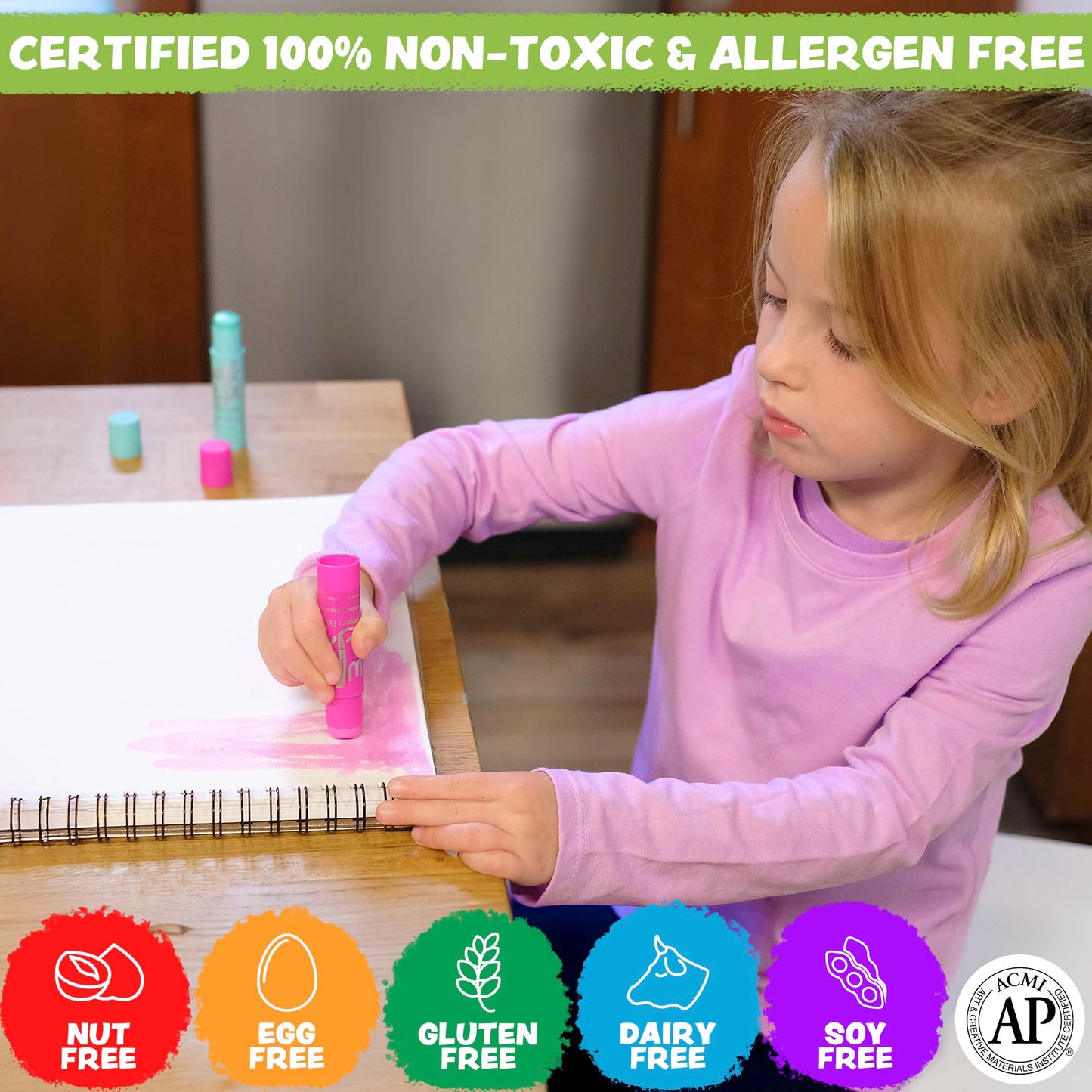 Kwik Stix Solid Tempera Paint Sticks, 12 Colors, Washable Paint Sticks for Kids, Super Quick Drying, Non-Toxic, Allergen Free, Comes in Classic