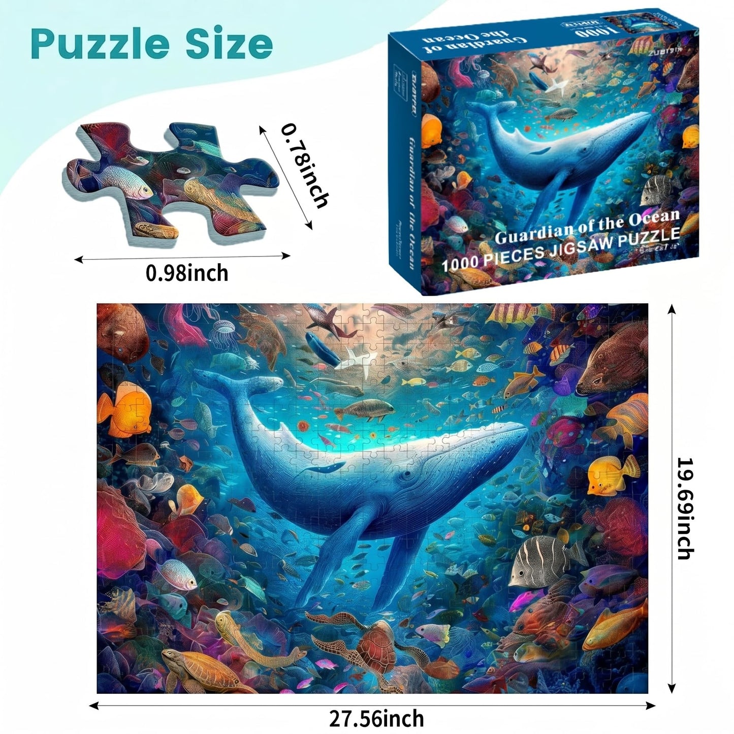 1000 Piece Puzzle for Adults, Guardian of the Ocean Jigsaw Puzzle for Adults, Embossed Texture, Premium Matte Finish, Fun and Challenging for Ocean