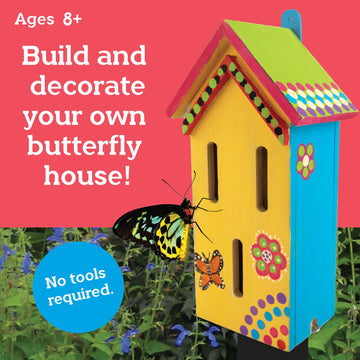 MindWare Make Your Own Butterfly House Kit - Butterfly Craft Kit for Kids Age 5 and Up