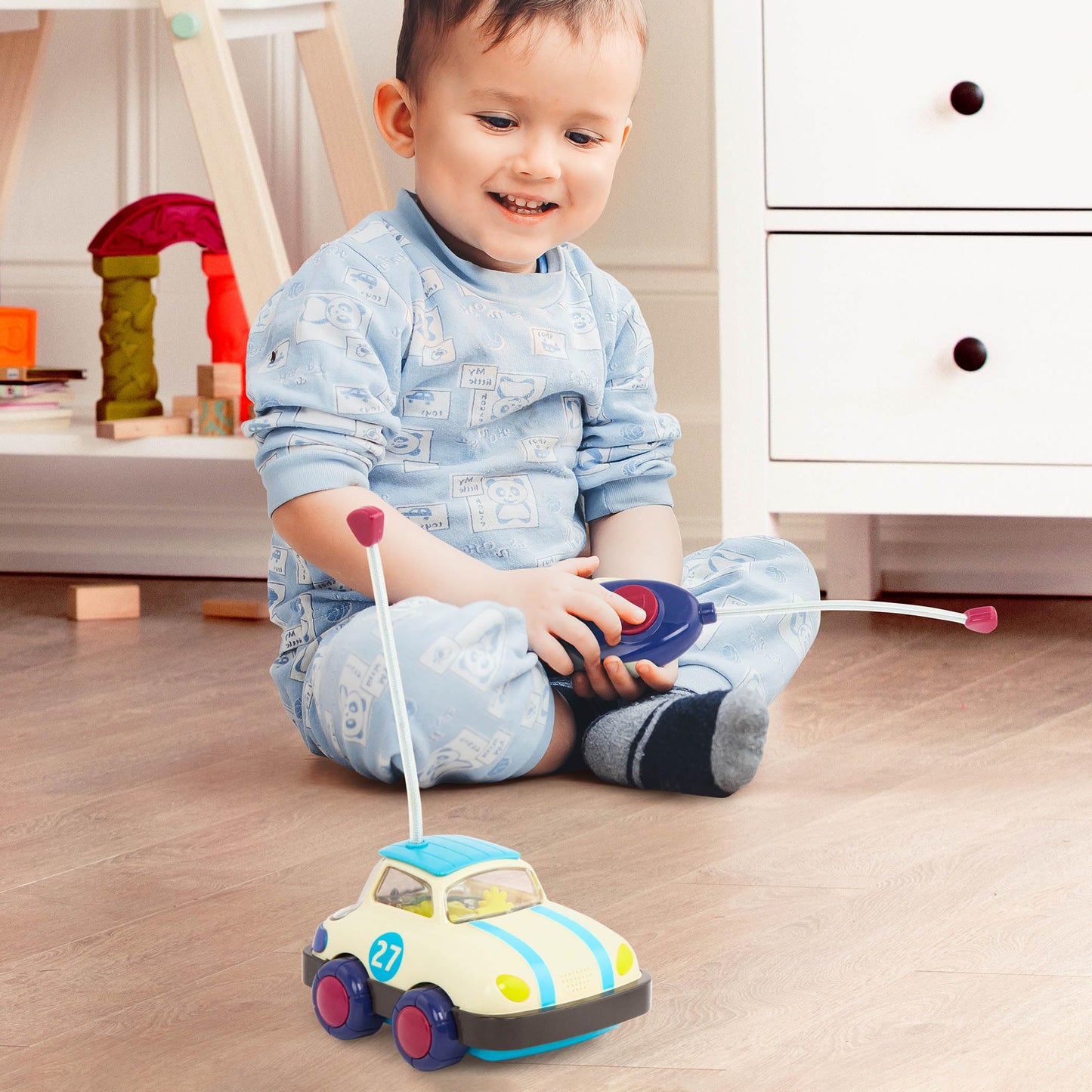 B. toys Rally Ripster RC Car for Toddlers, Light-Up Remote Vehicle