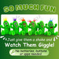 The GigglePickles - BrineStein 6” Plush Pickle - Shake for Giggle Sound (No Batteries) - Embroidered Funny Face - Textured Stipples, Top Loop