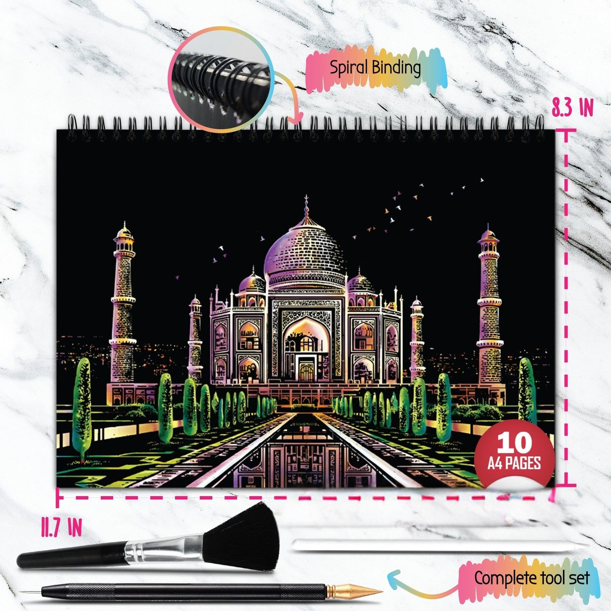 Scratch Art Book for Adults - Colorful City Series