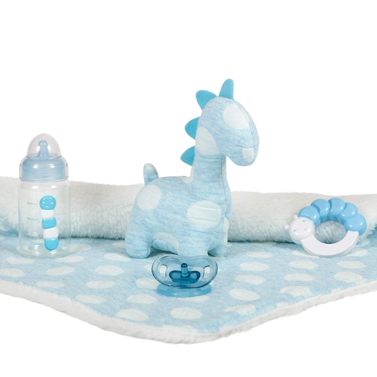 JC Toys La Newborn All-Vinyl-Anatomically Correct Real Boy 15" Baby Doll in Blue and Deluxe Accessories, Designed by Berenguer., Blue - Dots,