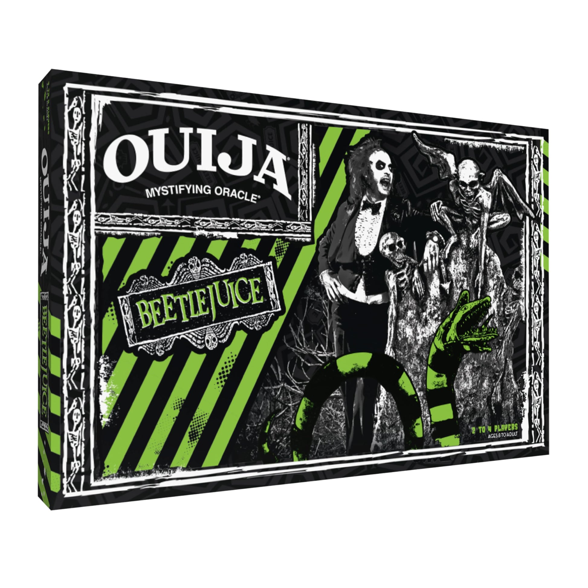 Ouija: Beetlejuice, Inspired by Tim Burton’s Cult Classic Movie, Collectible Classic Ouija Board Game with Green Planchette, Officially Licensed