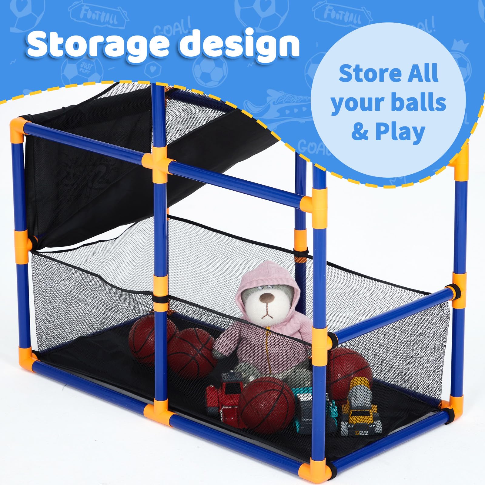 GarveeLife Kids Basketball Arcade Game Set with 4 Balls, Indoor & Outdoor Adjustable Basketball Hoop and Dart Game, Height Adjustable Sports Toy