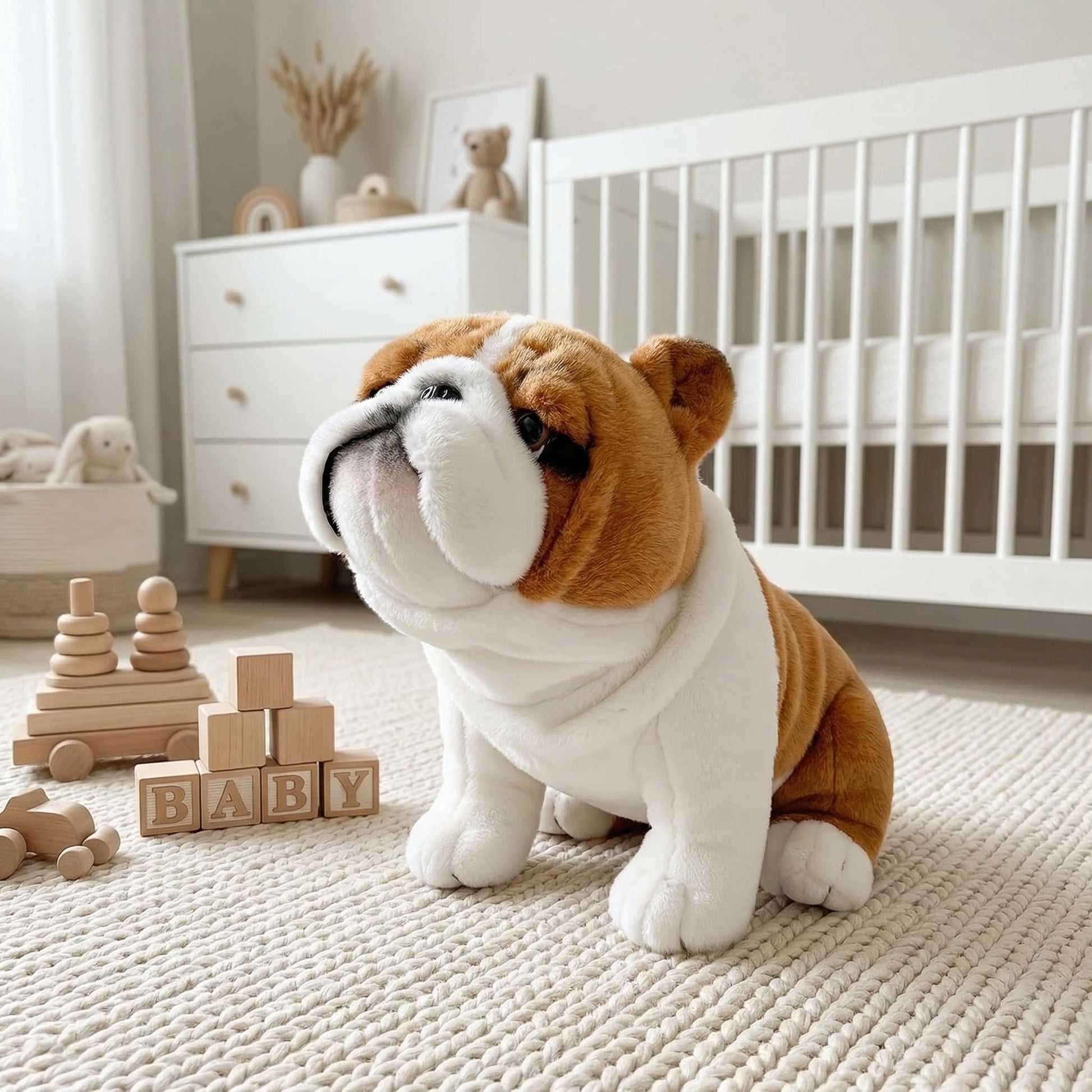 BABY FRANKIEZHOU Simulation English Bulldog Plush Toy, English Bulldog Stuffed Animals, Cute Puppy Soft Dog Stuffed Toy Gifts for Kids,10 Inches Long…