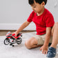 Sunny Days Entertainment Maxx Action Super Bike with Wheelie Feature - Red Motorized Toy Motorcycle for Boys & Girls | Light & Sound Vehicle for Kids