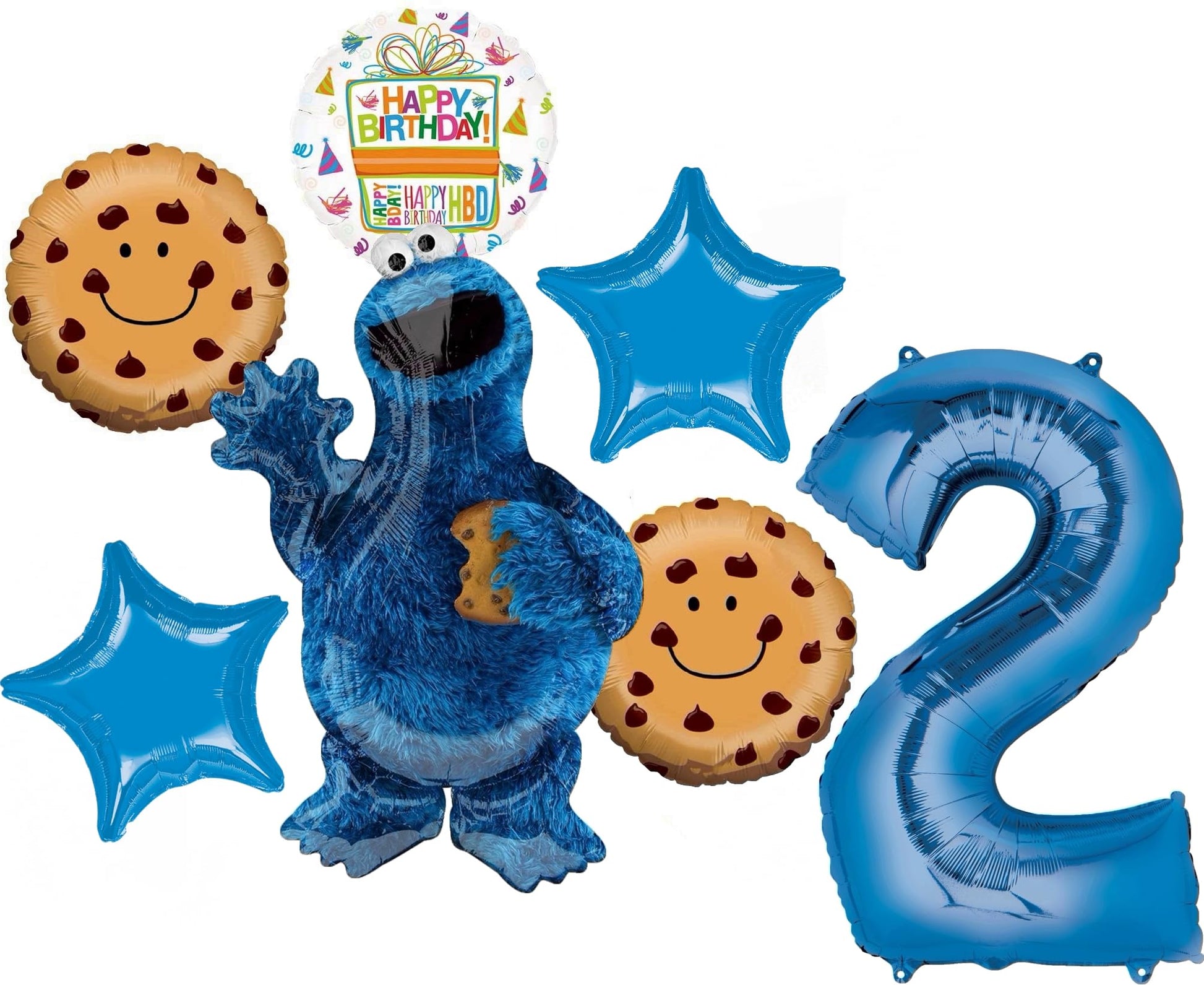 Cookie Monster 2nd Birthday Party Supplies Balloons Bouquet Decorations