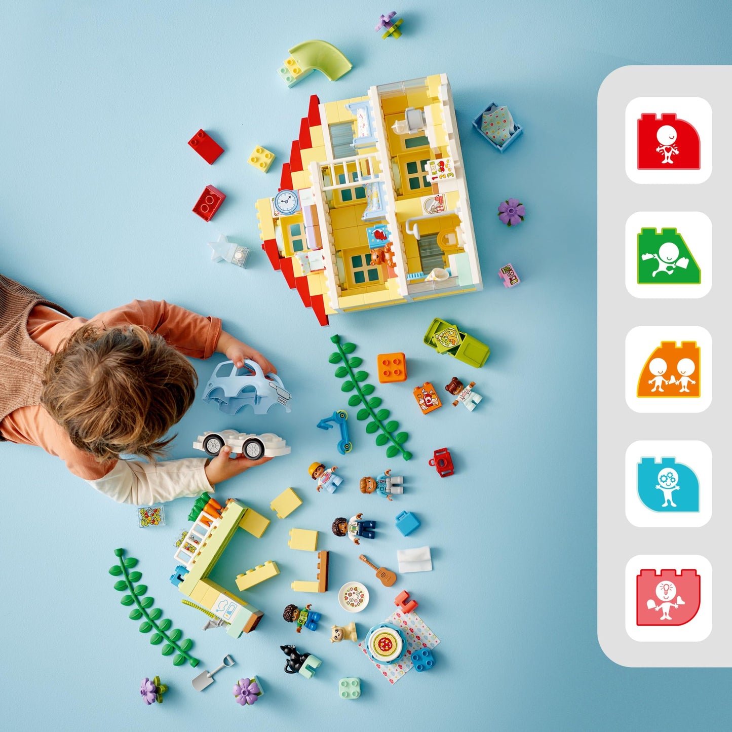 LEGO DUPLO Town 3 in 1 Family House 10994 Educational STEM Building Toy Set, Gift for Christmas for Toddlers Ages 3 and Up, Car Toy and 3 Floor House