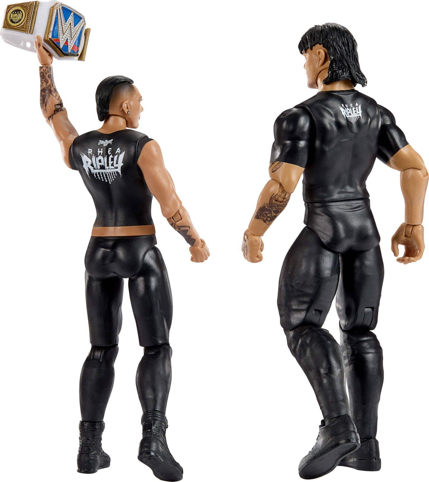 Mattel WWE Main Event Championship Showdown 2-Pack Action Figures & Accessory, Series #20 ‘Dirty’ Dominik Mysterio vs Rhea Ripley Collectible Set