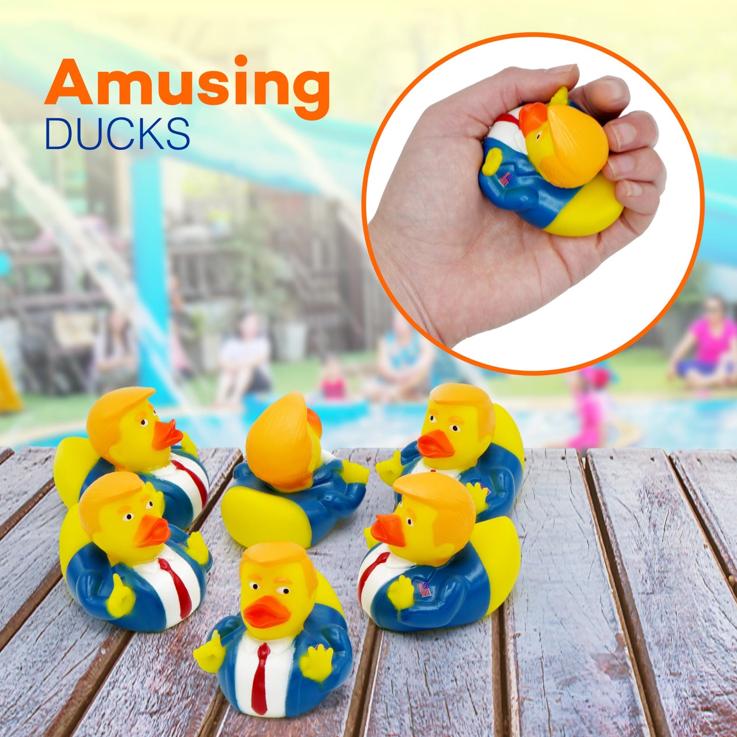 4E's Novelty 6 Rubber Ducks Bulk - Pack of 6 - Small 2.3 Inch, Rubber Duckies Great for Jeep Ducking, Christmas White Elephant Exchange Gag Gift