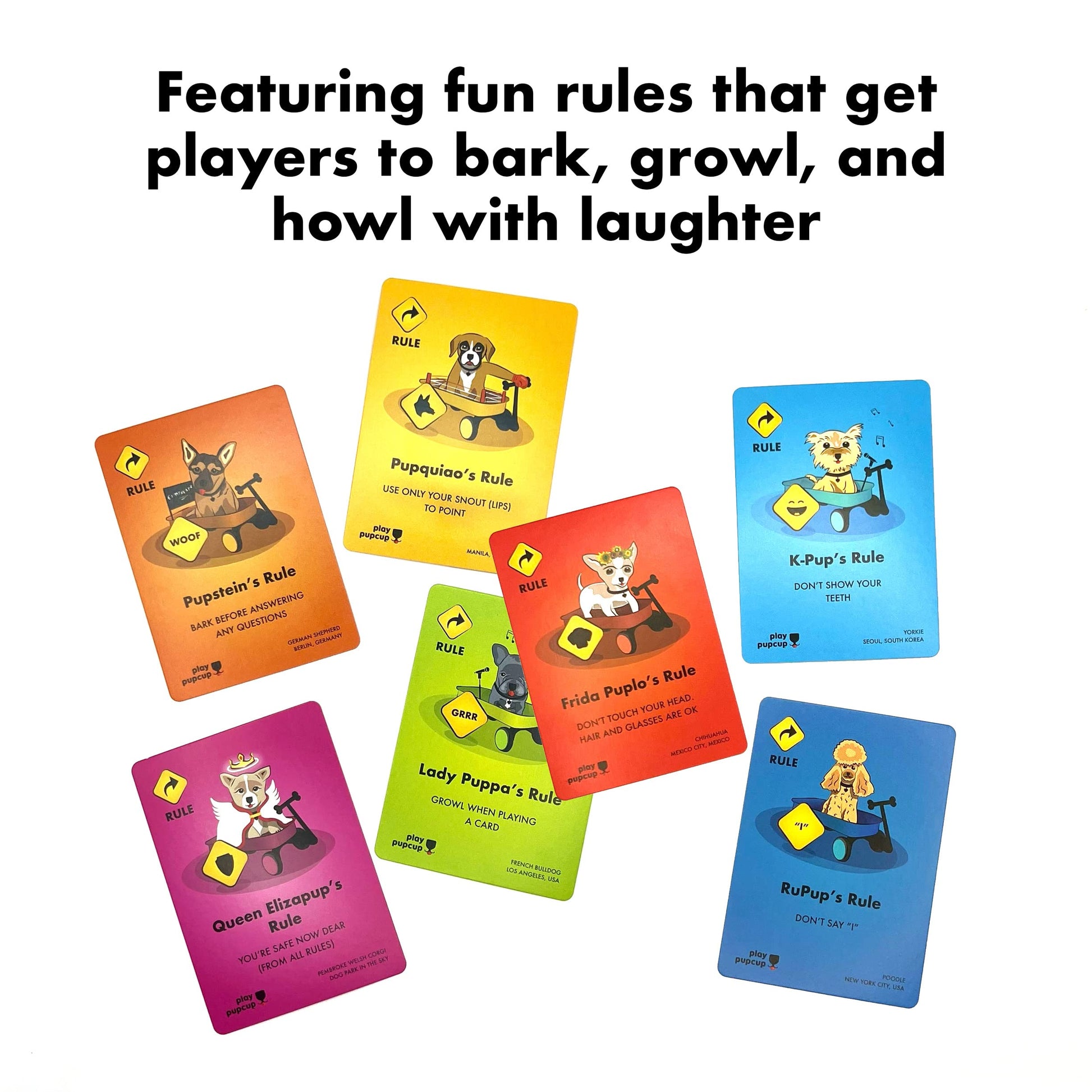 Play Pupcup - A Puppy-Powered Card Game that Brings People Together to bark, Growl, and Howl with Laughter. for Adults, Families, Teens, and Kids. 4-6