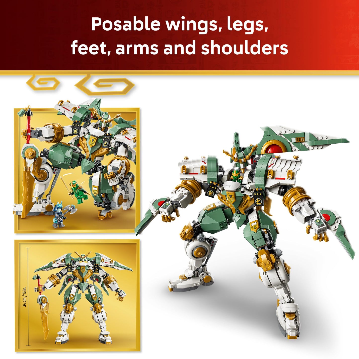 LEGO NINJAGO Lloyd's Titan Mech 15th Anniversary Building Toy - Collectible Mech Set for Boys & Girls, Ages 14+ - Display as Bedroom Decor - Gift