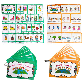 Zwttey Irregular Verbs/Verb Tense 2 Themes English Flashcards Vocabulary Building Pocket Cards Grammar Educational Learning Aids Pre-Kindergarten
