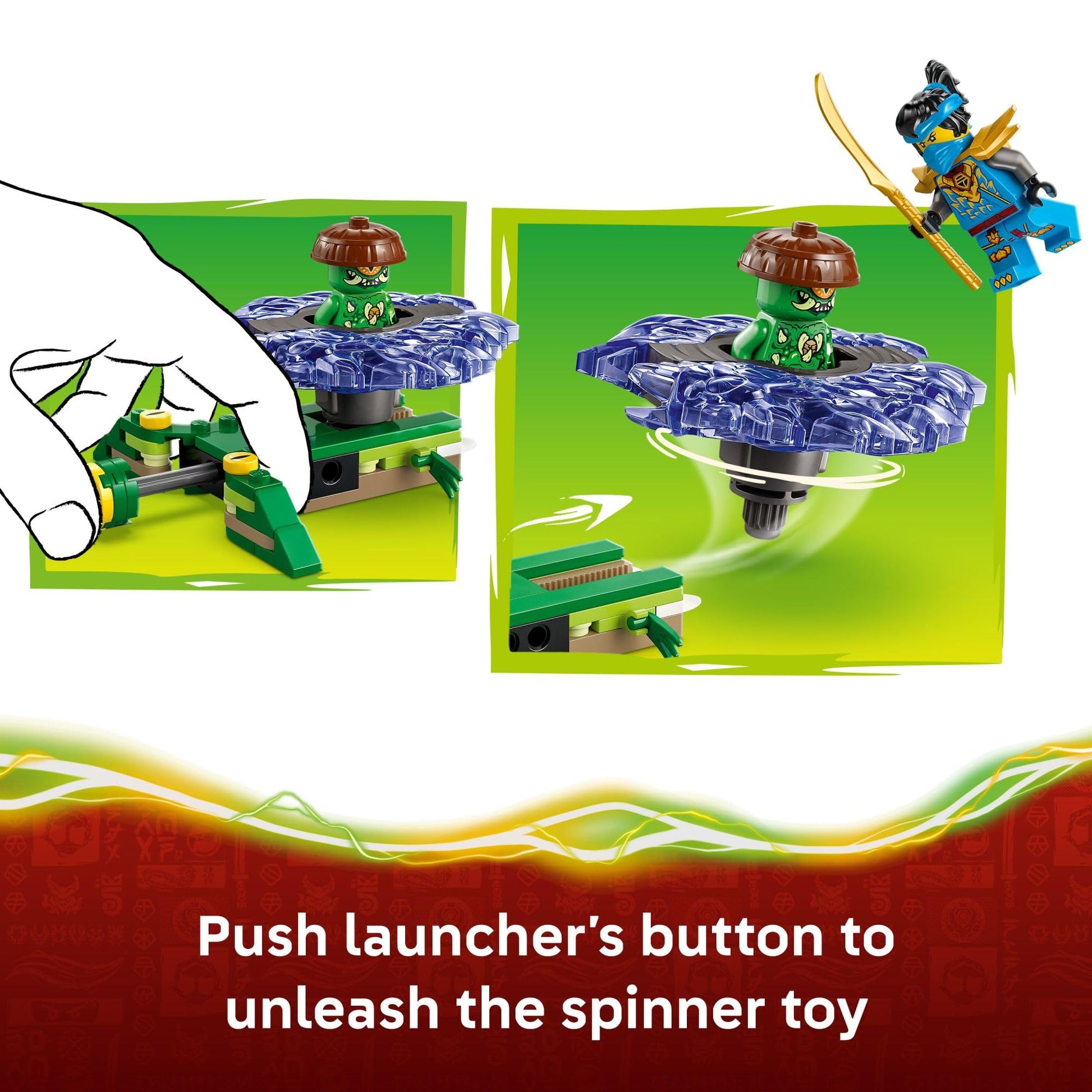 LEGO NINJAGO NYA vs. Mutation Monster Spinner Building Toy for Boys & Girls - Ninja Toy Figures & Playset for Kids, Ages 6+ - Includes 2 Minifigures